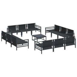 Berkfield Modern Garden Sofa Set 13 Pcs Anthracite Steel - thumbnail 8