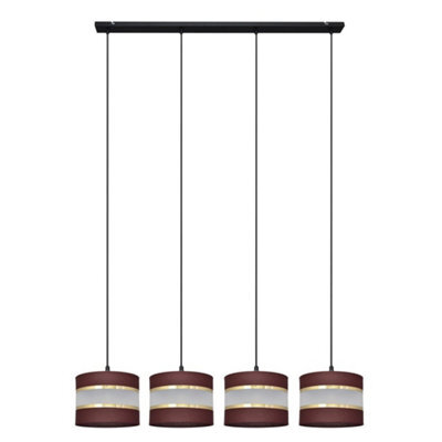 Luminosa Lighting Luminosa Helen Straight Bar Pendant Ceiling Light Brown, Gold, Black 100Cm - image 1