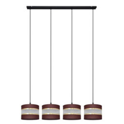 Luminosa Lighting Luminosa Helen Straight Bar Pendant Ceiling Light Brown, Gold, Black 100Cm - thumbnail 1