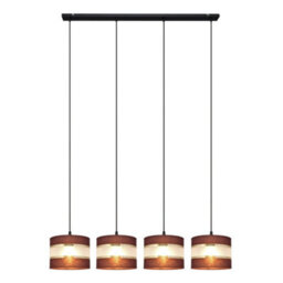 Luminosa Lighting Luminosa Helen Straight Bar Pendant Ceiling Light Brown, Gold, Black 100Cm - thumbnail 2