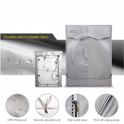Cover For Front-Loading Washing Machine, Dustproof And Waterproof (Silver, 85 X 60 50 Cm - H W D). - thumbnail 3