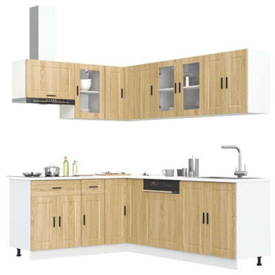 Berkfield 11 Piece Kitchen Cabinet Set Porto Sonoma Oak Engineered Wood - image 1