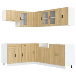 Berkfield 11 Piece Kitchen Cabinet Set Porto Sonoma Oak Engineered Wood - thumbnail 2