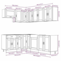 Berkfield 11 Piece Kitchen Cabinet Set Porto Sonoma Oak Engineered Wood - thumbnail 8
