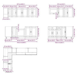 Berkfield 11 Piece Kitchen Cabinet Set Porto Sonoma Oak Engineered Wood - thumbnail 9