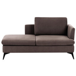 Beliani Right-Hand Chaise Longue Sievoz Fabric Brown - thumbnail 1