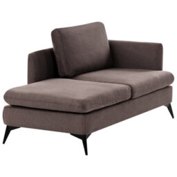 Beliani Right-Hand Chaise Longue Sievoz Fabric Brown - thumbnail 4