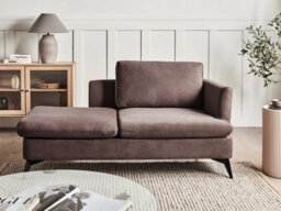 Beliani Right-Hand Chaise Longue Sievoz Fabric Brown - thumbnail 2