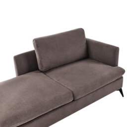 Beliani Right-Hand Chaise Longue Sievoz Fabric Brown - thumbnail 6
