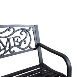 Outsunny Garden Bench Double Seat Park Steel Chair Garden Outdoor Metal Patio - thumbnail 9