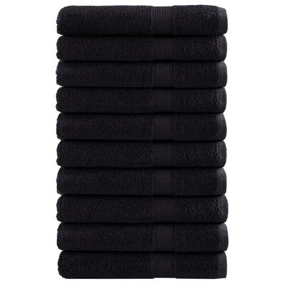 Berkfield Premium Sauna Towels Solund 10 Pcs Black 80X200 Cm 600 Gsm - image 1
