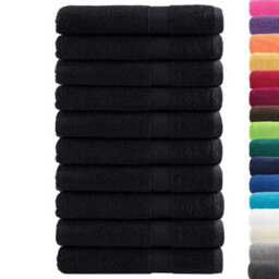 Berkfield Premium Sauna Towels Solund 10 Pcs Black 80X200 Cm 600 Gsm - thumbnail 2