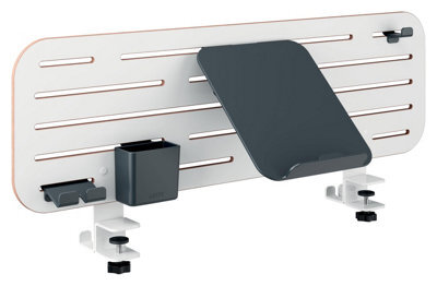 Leitz Ergo Pegboard Desk Organiser With Laptop Holder & Desk Tidy Accessories, 80Cm X 25Cm, White - image 1