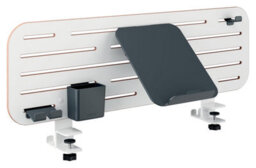 Leitz Ergo Pegboard Desk Organiser With Laptop Holder & Desk Tidy Accessories, 80Cm X 25Cm, White - thumbnail 1
