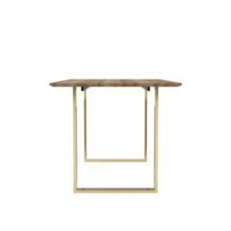 Wyld Haus Sazzuma Rectangular Dining Table With Brass Metal U-Legs, Seats 6 - thumbnail 4