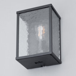 Litecraft Acton Black Frosted Glass Outdoor Wall Light - thumbnail 4
