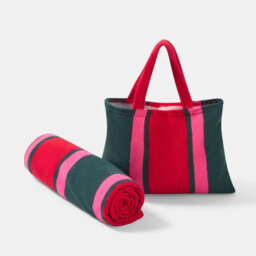Ohs Stripes Beach Towel With Bag Quick Dry Absorbent Travel Spa - thumbnail 4