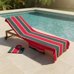 Ohs Stripes Beach Towel With Bag Quick Dry Absorbent Travel Spa - thumbnail 1