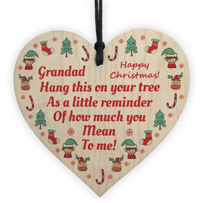 Red Ocean Christmas Gifts For Grandad Wood Bauble Decoration Gift For Grandparents Gifts For Him Men - image 1