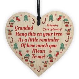 Red Ocean Christmas Gifts For Grandad Wood Bauble Decoration Gift For Grandparents Gifts For Him Men - thumbnail 1