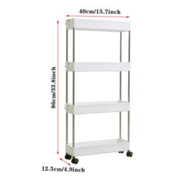 Living And Home 4 Tier Slim Standing Plastic Corner Storage Rack Shelf For Kitchen Bathroom - thumbnail 7