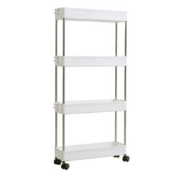 Living And Home 4 Tier Slim Standing Plastic Corner Storage Rack Shelf For Kitchen Bathroom - thumbnail 5