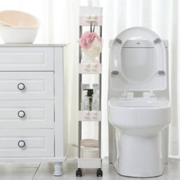Living And Home 4 Tier Slim Standing Plastic Corner Storage Rack Shelf For Kitchen Bathroom - thumbnail 2