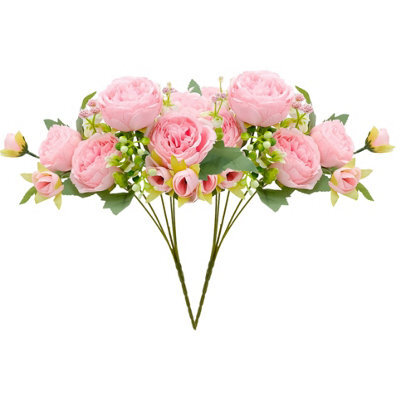 Artificial Pink Peony, Fake Flower Bouquet, Artificial Flower Decoration For Wedding Party Centerpieces, Floral Arrangement - image 1