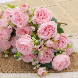 Artificial Pink Peony, Fake Flower Bouquet, Artificial Flower Decoration For Wedding Party Centerpieces, Floral Arrangement - thumbnail 4