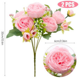 Artificial Pink Peony, Fake Flower Bouquet, Artificial Flower Decoration For Wedding Party Centerpieces, Floral Arrangement - thumbnail 2