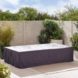 Furnitureboxuk Montenegro Beige White Aluminium Metal Luxury 6 Seater Garden Outdoor Patio Corner L Shaped Sofa Set - Free Cover - thumbnail 8