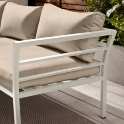 Furnitureboxuk Montenegro Beige White Aluminium Metal Luxury 6 Seater Garden Outdoor Patio Corner L Shaped Sofa Set - Free Cover - thumbnail 3