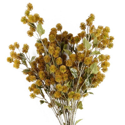 Pegdev - Pdl - Pack Of 6 X 85Cm Artificial Yellow Craspedia Stem - Flower Balls For Craft Or Display - image 1
