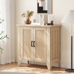 Rattan Wood Sideboard Buffet Storage Cabinet Cupboard Kitchen - thumbnail 3
