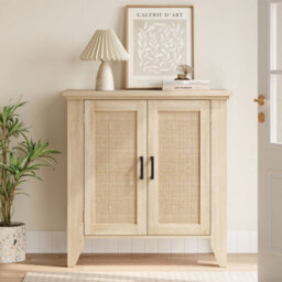 Rattan Wood Sideboard Buffet Storage Cabinet Cupboard Kitchen - thumbnail 5