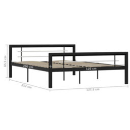 Berkfield Bed Frame Black And White Metal 120X200 Cm - thumbnail 6
