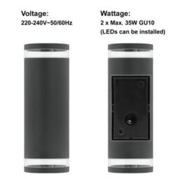 Long Life Lamps Company Modern Exterior Outdoor Up Down Wall Light Zlc343B - thumbnail 5
