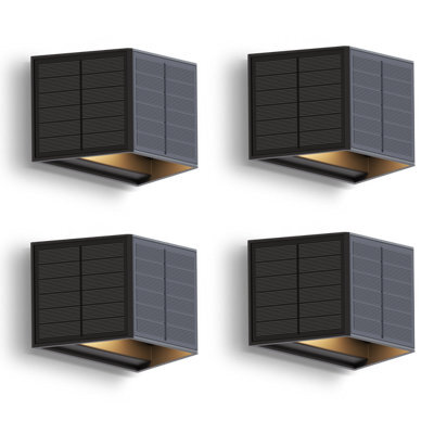 Calex Caserta Solar Wall Black Light Up And Down Outdoor Waterproof 4 Pack - image 1