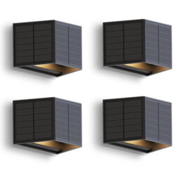 Calex Caserta Solar Wall Black  Light Up And Down Outdoor Waterproof 4 Pack - thumbnail 1