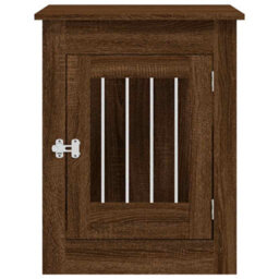 Walplus Brown Oak Dog Crate Furniture End Table 55X80X68 Cm Engineered Wood - thumbnail 7
