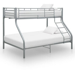 Berkfield Bunk Bed Frame Grey Metal 140X200 Cm/90X200 Cm