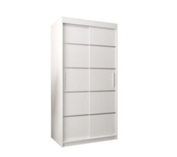 Arte Verona 01 Contemporary 2 Sliding Door Wardrobe 5 Shelves 2 Rails White Matt (H)2000mm (W)1000mm (D)620mm - thumbnail 1