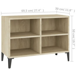 Berkfield Tv Cabinet With Metal Legs Sonoma Oak 69.5X30X50 Cm - thumbnail 6