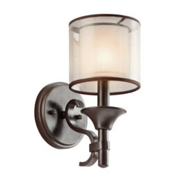 Elegant Wall Light With Frosted Shade In Mission Bronze Finish