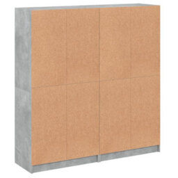 Berkfield Modern Bookcase With Doors Concrete Grey 136X37X142 Cm Engineered Wood - thumbnail 9