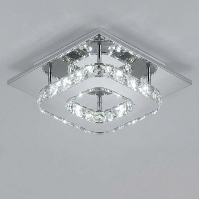 12W Modern Crystal Led Flush Ceiling Light - image 1
