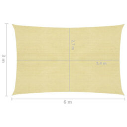 Berkfield Sunshade Sail 160 G/m2 Beige 3X6 M Hdpe - thumbnail 6