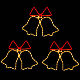 Christow Led Flashing Christmas Bell  Rope Lights Wall Decoration Set Of 3 - thumbnail 1