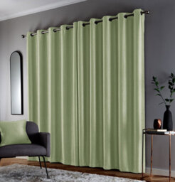 Enhanced Living Goodwood Green Thermal, Energy Saving, Dimout Eyelet Curtains With Wave Pattern (Pair) - 46 X 54 Inch (117X137Cm) - thumbnail 2