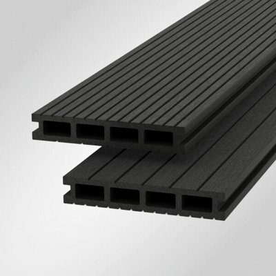 Shire Premium European Composite Decking Board Kit 3.3M2, Light Neo, Dark Grey 150 X 25 X 4200, Pack Of 5 Boards With Brackets & Screws - image 1